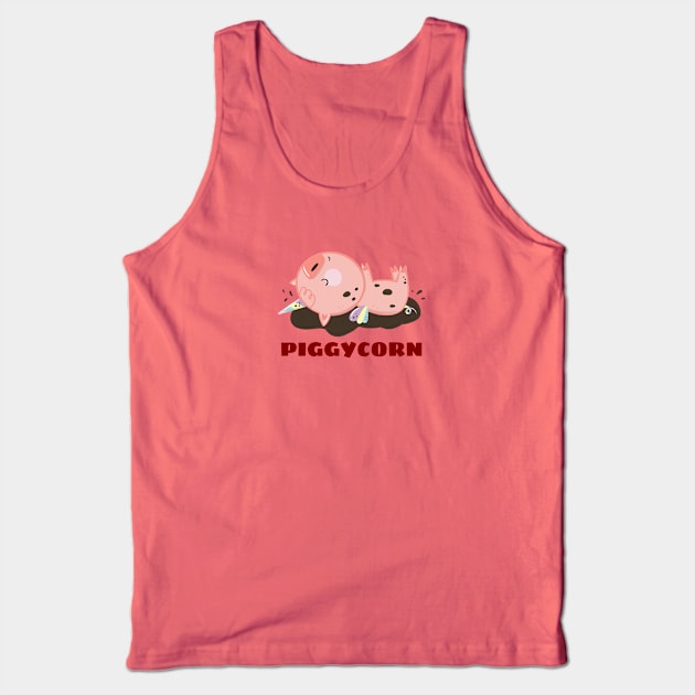 Piggycorn - Pig Pun Tank Top by Allthingspunny